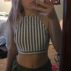 Striped cross back halter